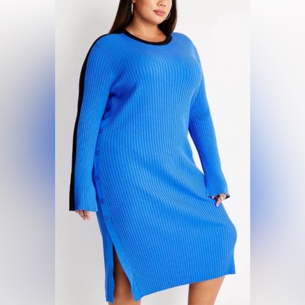 Future Collective Blue Sweater Dress 1x